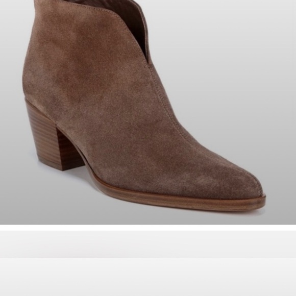 Vince- Havana Notch Suede Ankle Booties- Walnut- 9 - Picture 6 of 12